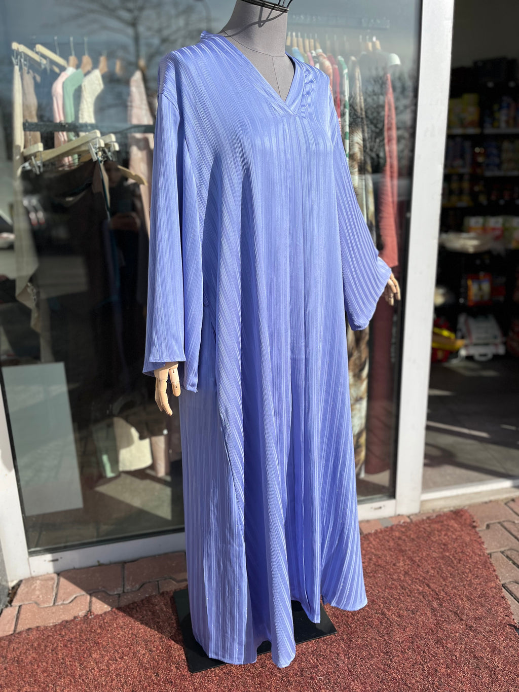 Striped shiny Abaya