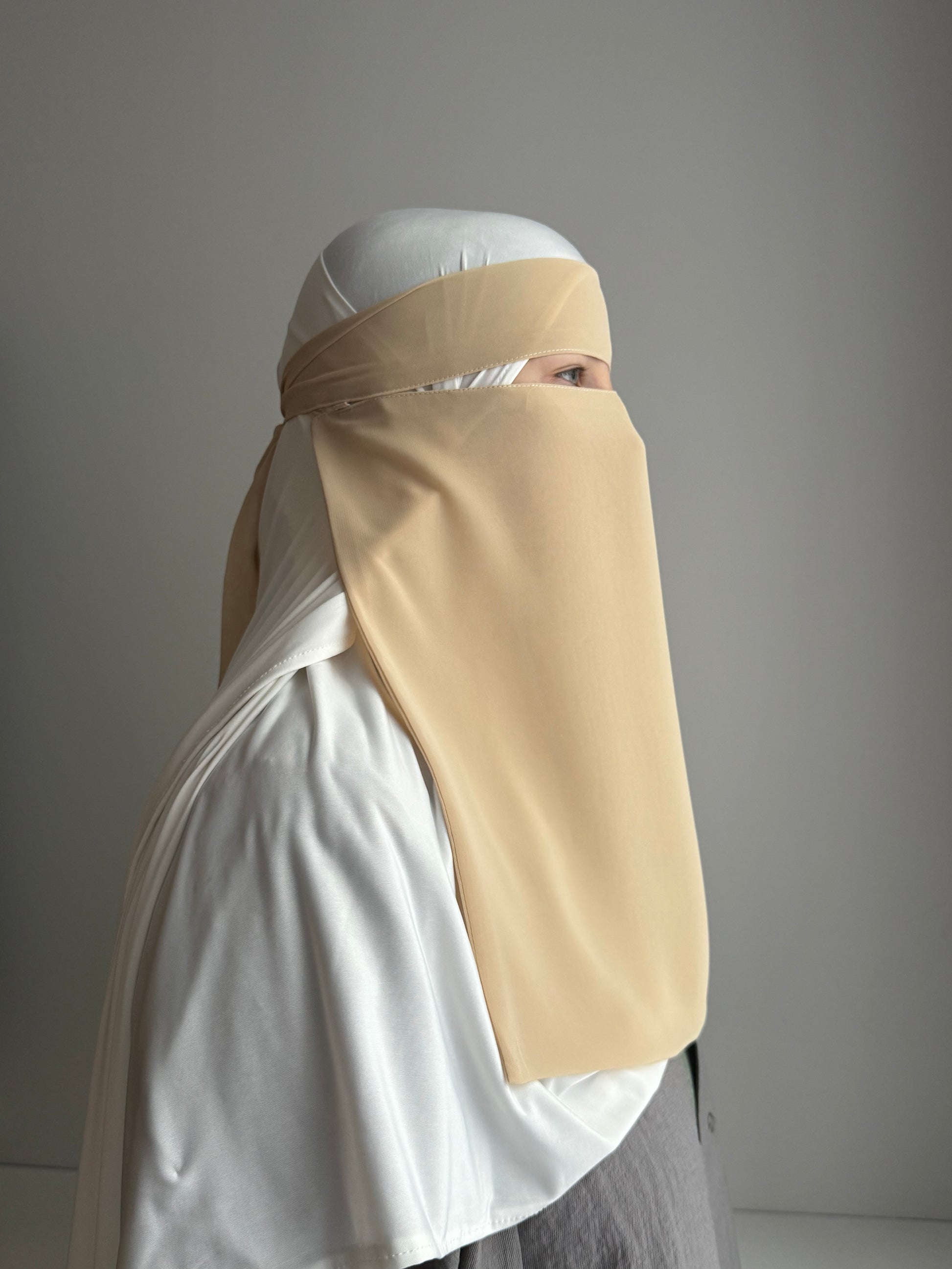 One layer pull down niqab