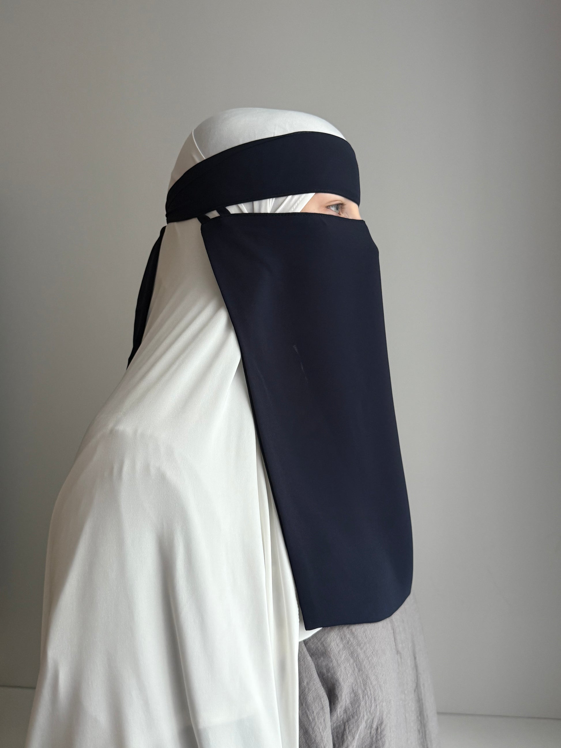 One layer pull down niqab