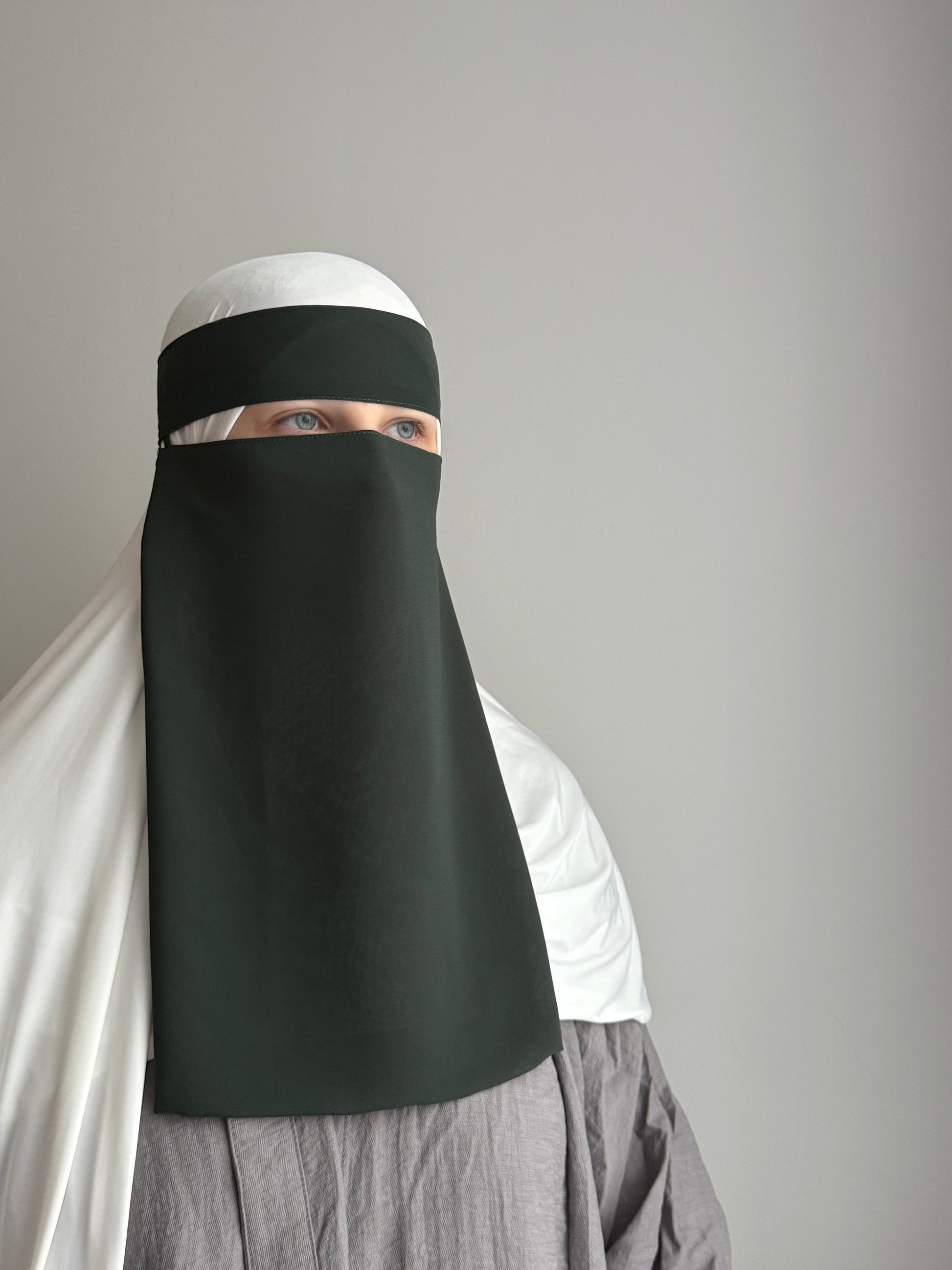 One layer pull down niqab