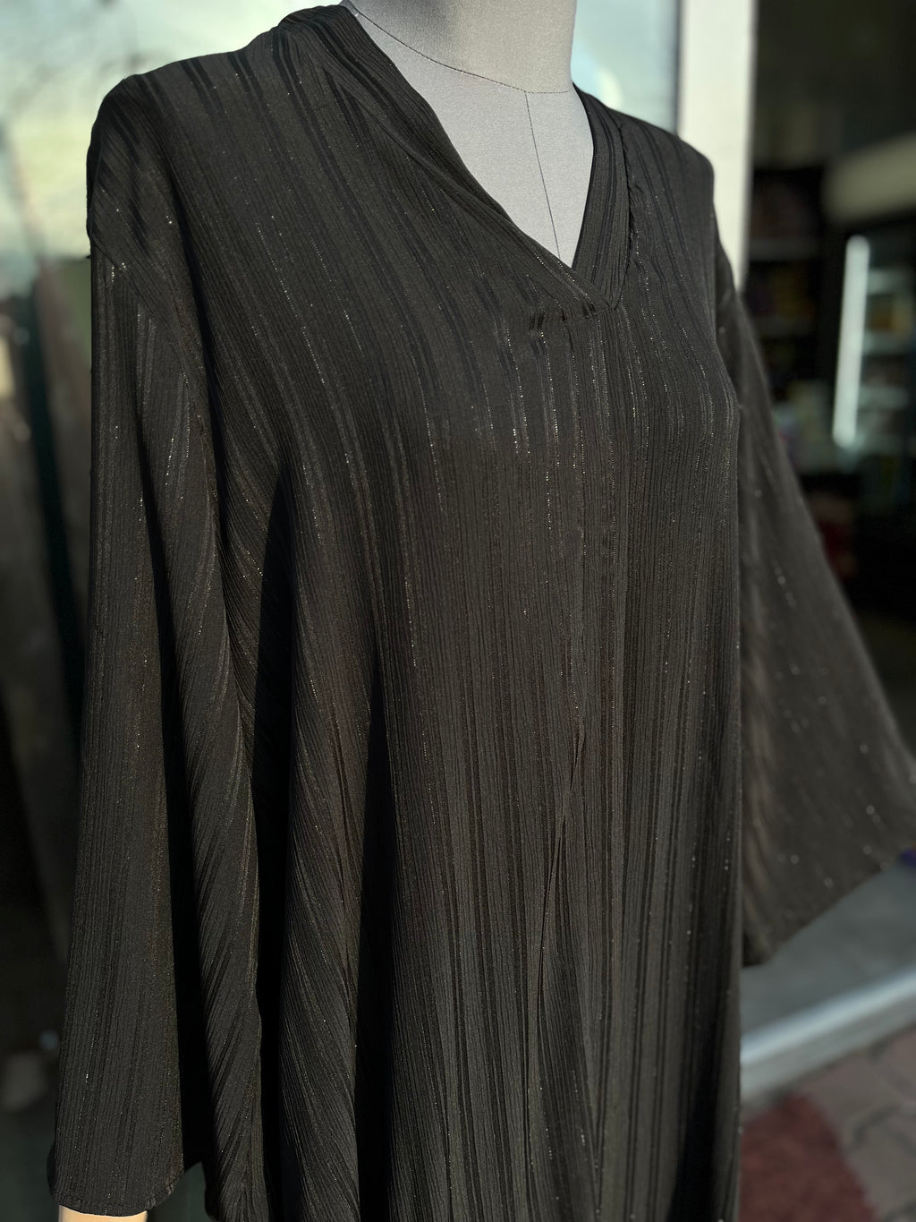 Striped shiny Abaya